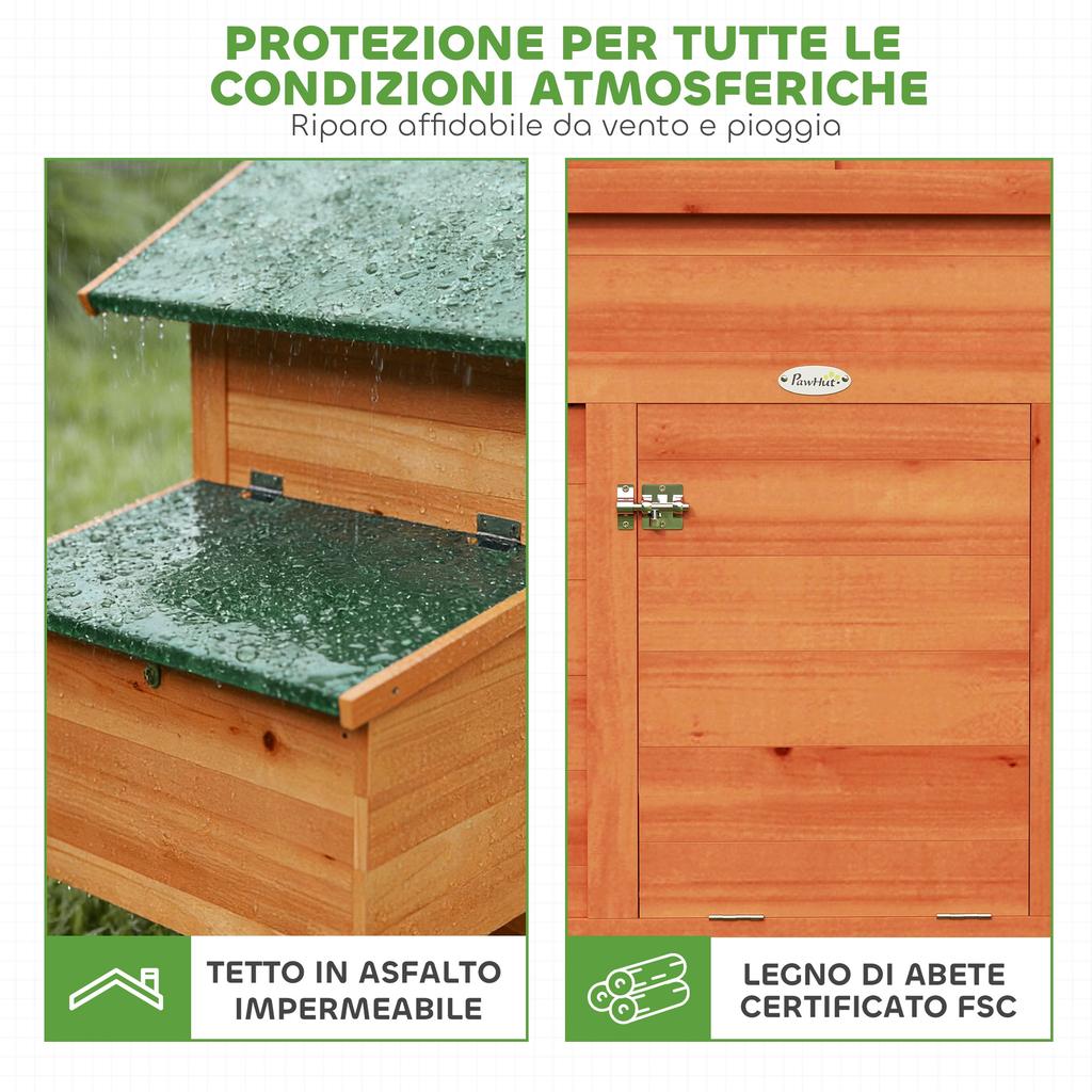 Wooden Chicken Coop with Nest, Waterproof Roof, Removable Tray, 2 Perches, Ramp, Window, for 2 Chickens, Ducks, Orange