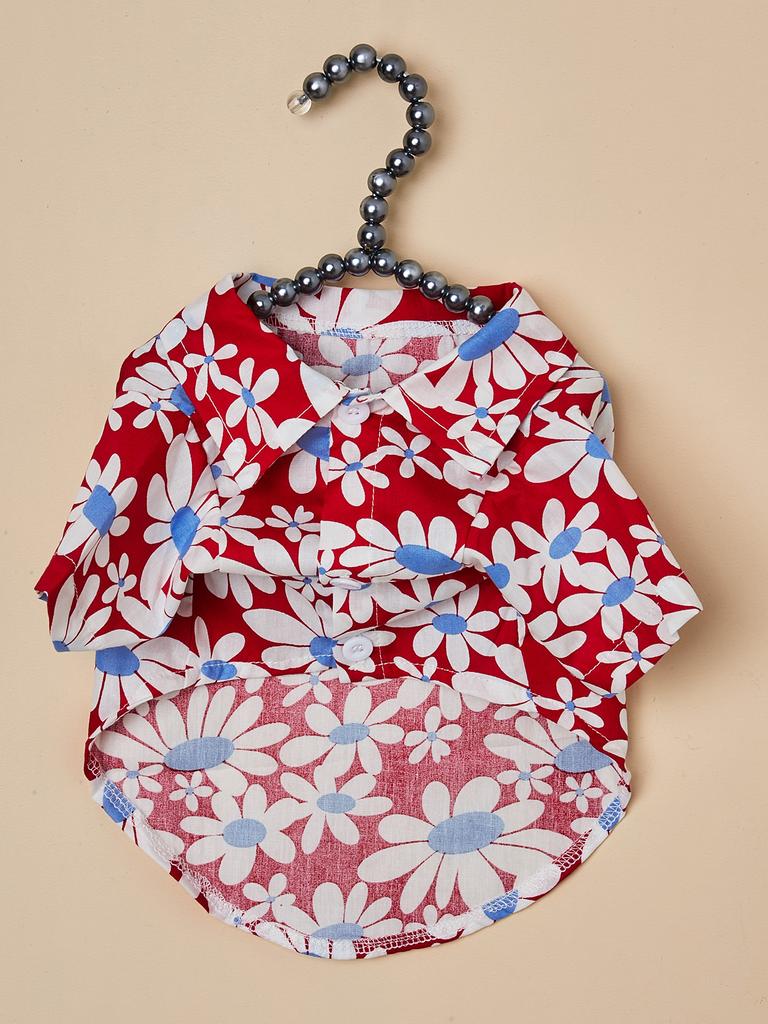 Dog Clothes for Small Dogs Daisy Printed Costume Puppy Shirt Doggie Pet Clothes Soft Apparel Attire