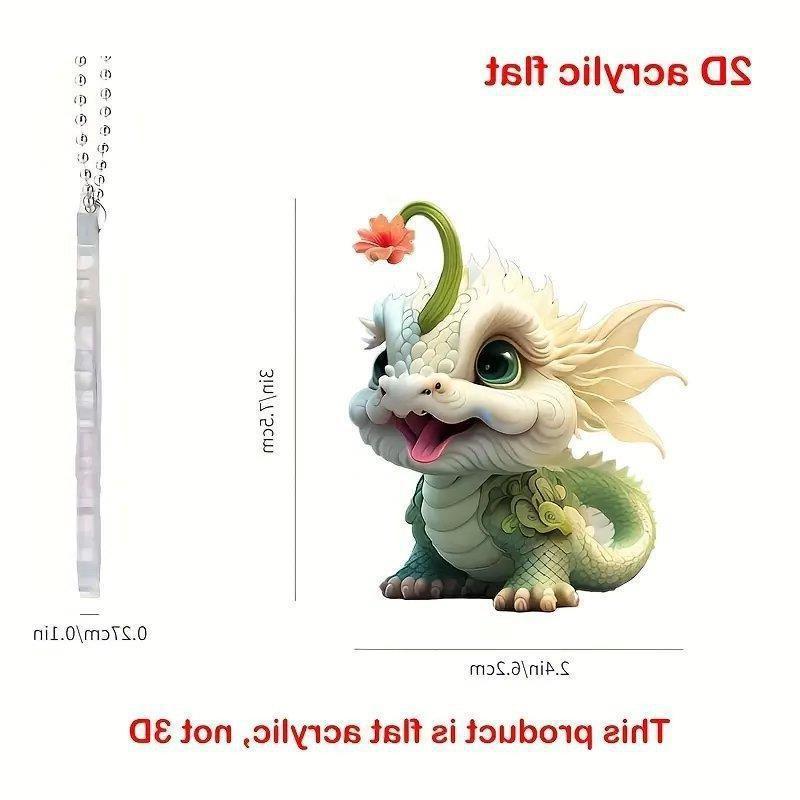 Kreativer 2D Acryl Niedlicher Drache Hängeanhänger Ideal für Auto- und Rucksackgebrauch