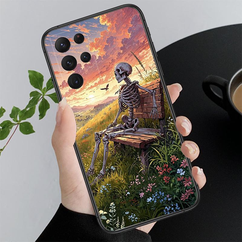 Phone Case For Samsung A55 A16 A56 A36 A35 A15 A53 A54 A33 A34 A25 A05S A52 A52S A14 A26 A71 Skeleton Art