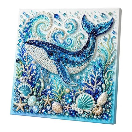 Easy Faux Pearl Crafting Project Ocean Painting Kit, Marine Life 3D Art DIY Beginner Friendly Kit Sea Turtle Fish Picture Craft Set for Adults,