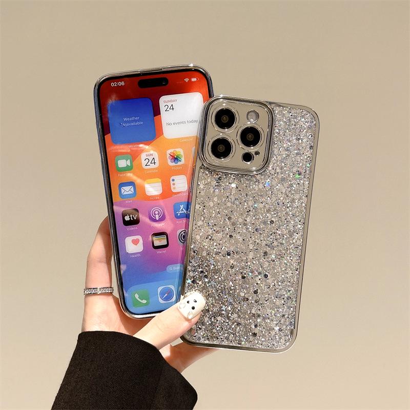 Apple 15Promax Electroplating Glue Case for Mobile Phone, High Flash Lime, Anti-Fall Fashion