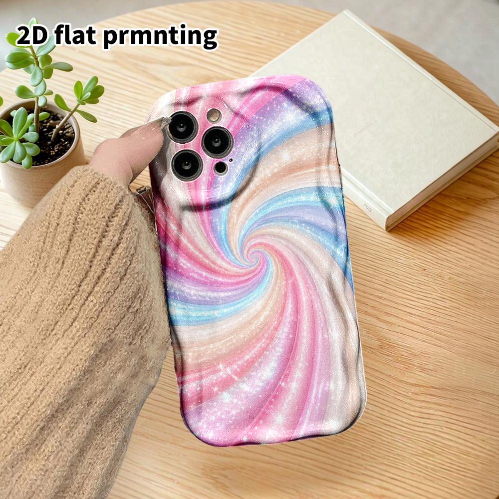Phone Case: 2D Flat Design Suitable for iPhone 18 17 16 15 14 13 Pro Protective Case, Couple Style, Glitter Swirl, Christmas and Halloween Gift