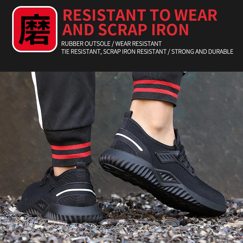 Fashion Fashion Safety Shoes Men Anti-Smashing Steel Toe Cap Puncture Proof Indestructible Light Breathable Sneaker Work Shoes Quality