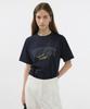 Deonseuteu Unisex Drawing Bloom T-Shirt _Udts5B126_French Navy