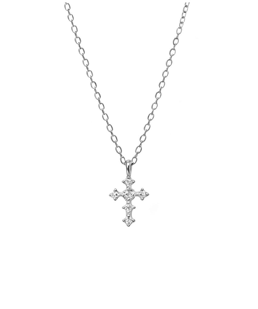 Julius1 Cubic Mini Cross Pendant Necklace Jsb-554