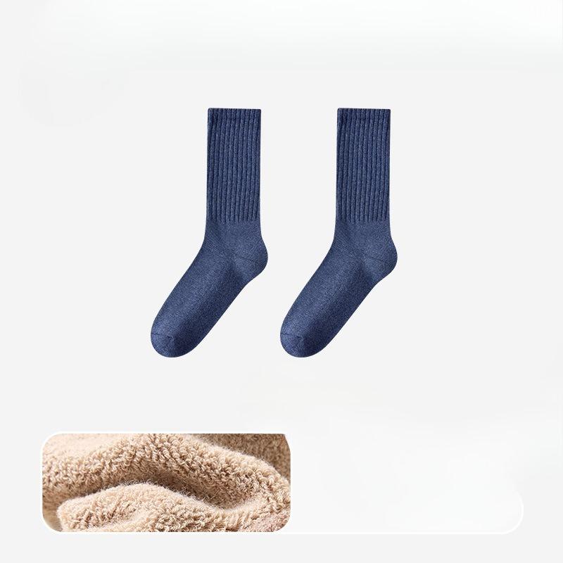 Men's Autumn and Winter Thick Hair Ring Warm Sweat Absorption Deodorizing 10A Class Antibacterial Towel Bottom Mid Tube Socks