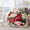 Vintage Peony Flowers Customize Text Blanket Gift Personalized Blanket Soft Warm Cozy Throw For Living Room Home Decor Bedding Couch for All Occasions