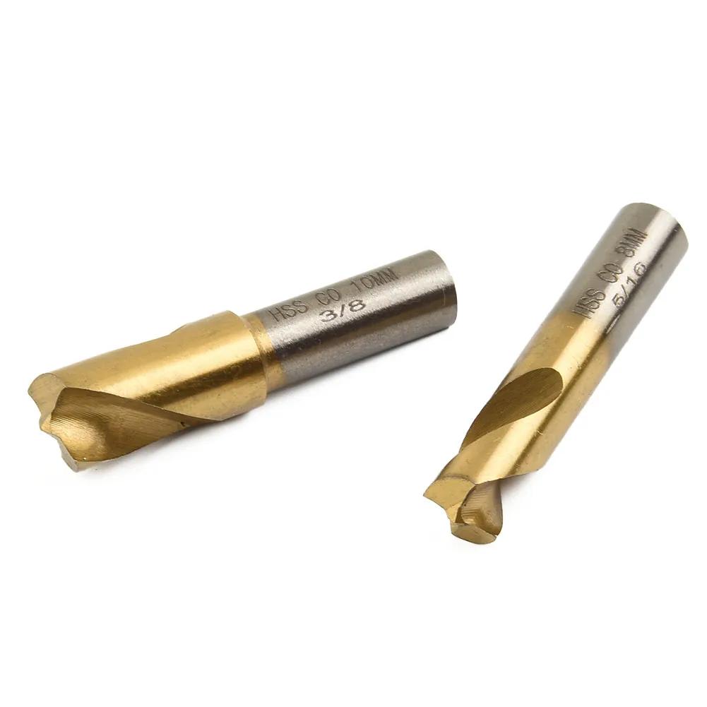 3pcs HSS Cobalt Spot Weld Cutter Drill Bit Set Flat Shaft for Sure Grip Sizes 65mm 8mm 10mm Special Centering Nib Design