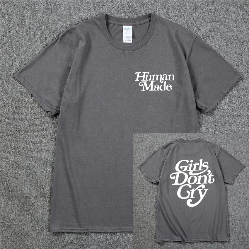 Girls Don’t Cry Human Unisex T-shirt  Unisex Cotton Best Quality Black White Letter Printing Casual Hip Hop Tshirts Harajuku Tops T