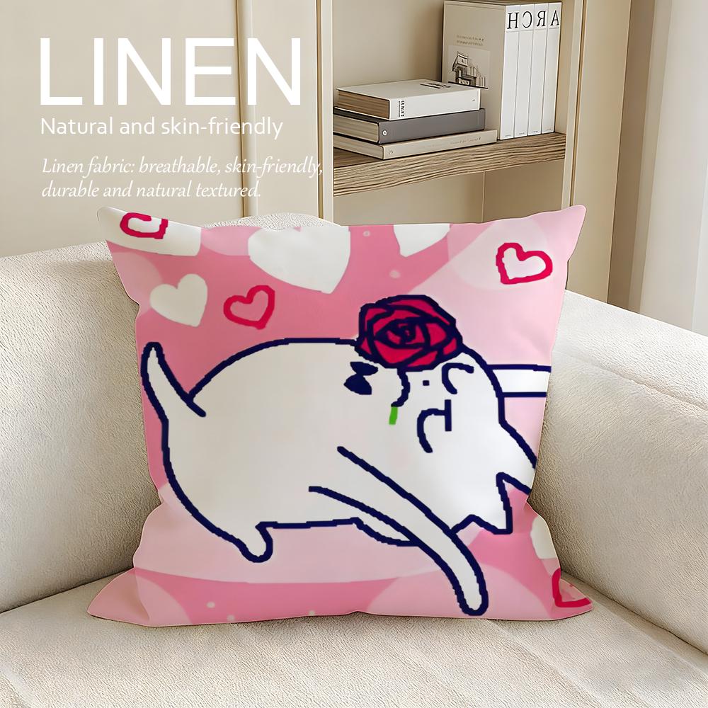 Cute Bowtie Cat Cushion Cover Pillowcase Set Pcs x x Breathable Washable Sofa Cushion Cover