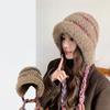New Autumn And Winter Fluffy Earmuffs Warm Wool Hat For Women With Large Head Circumference Cold-Proof All-Match Knitted Hat