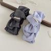 Korean Plaid Bow Banana Clip: Gentle, Non-Slip Hair Accessory for Ponytails