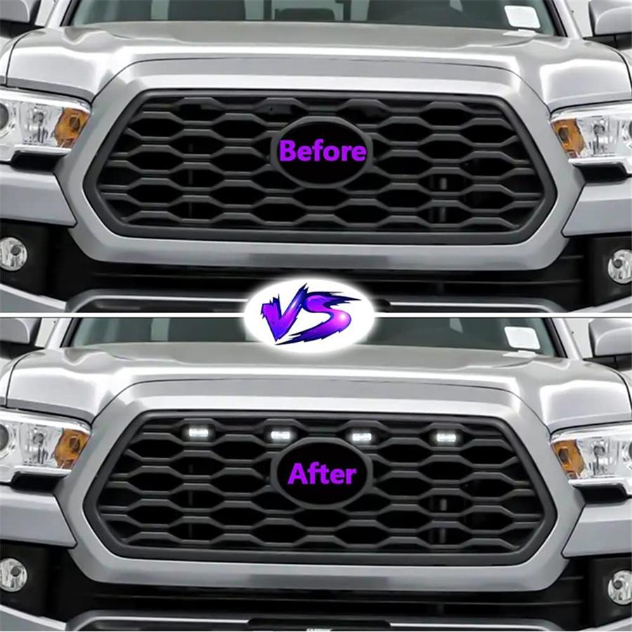 4x 12V Car Smoke Lens LED Grille Light Kit White Lamp For Toyota Tacoma 2020-21