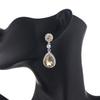 1 Pair Women Shining Rhinestones Drop Earrings Waterdrop Shape Tassel Sparkling Dangle Earrings Jewelry Gift