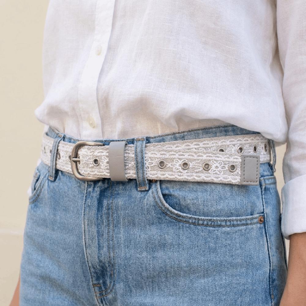 Y2K Lace Waistband Metal Buckle Dress Jeans Belt Fashion Canvas Waist Belt  Spicy Girls
