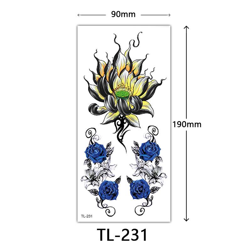 Flower Tattoo Stickers, Color Sketch Tattoo Stickers, English Letters, Wedding Photography Tattoo