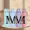 1PC Bold Capital Letter M Logo Print 750ml Color Plastic Sports Water Bottle Leakproof Flip Straw Lid Suitable for Sports Office Home Use