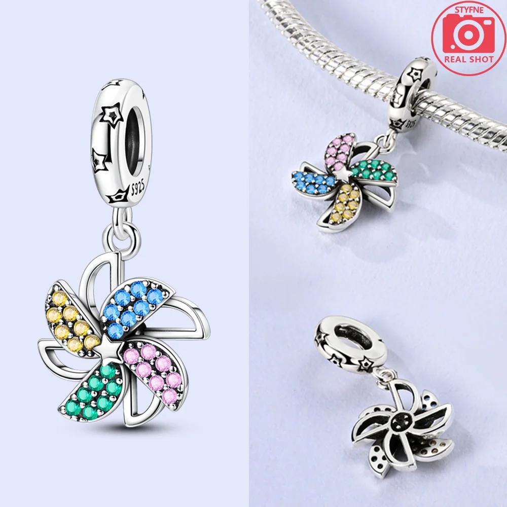 Genuine Fairy Tale White Horse Pumpkin Cart Windmill Universe Beads Fit Bracelet Jewelry Charms Authentic Copper Women DIY Style Wedding Gifts