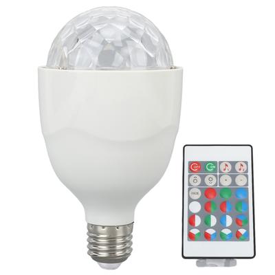 Disco Ball Lamp Bulb E27 Sound Activated Remote Control RGB LED Strobe Ball Lights Bulb for Party