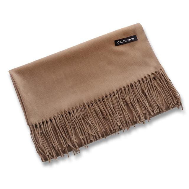 Winter Women Scarf Female Luxury Scarves Lady Tassel Bandana Women Solid Shawl Wraps Foulard Scarf Shawl