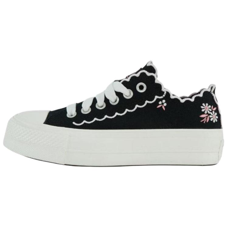 Converse Chuck Taylor SEASONAL Comfortable and Versatile Low-top Canvas Shoes for Women in Black