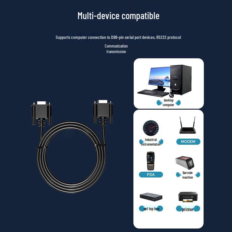 RS232 Serial DB9 Male To Female Cable