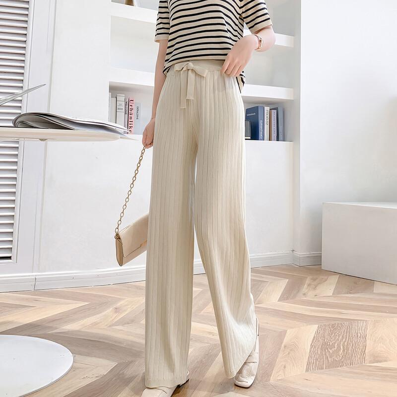 Women's Petite Striped T-Shirt & Wide-Leg Pants Casual Set