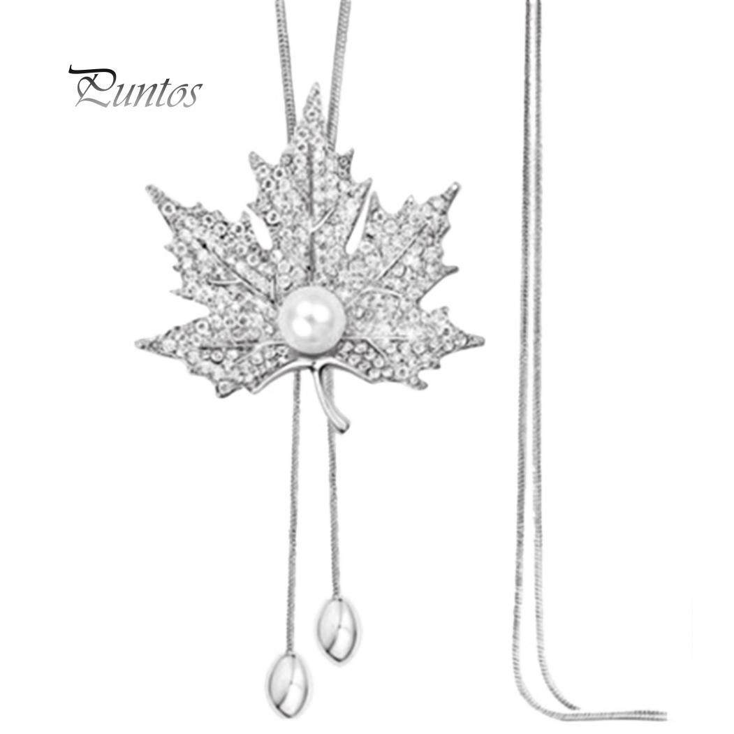 

Ожерелье Кленовый лист с имитацией жемчуга