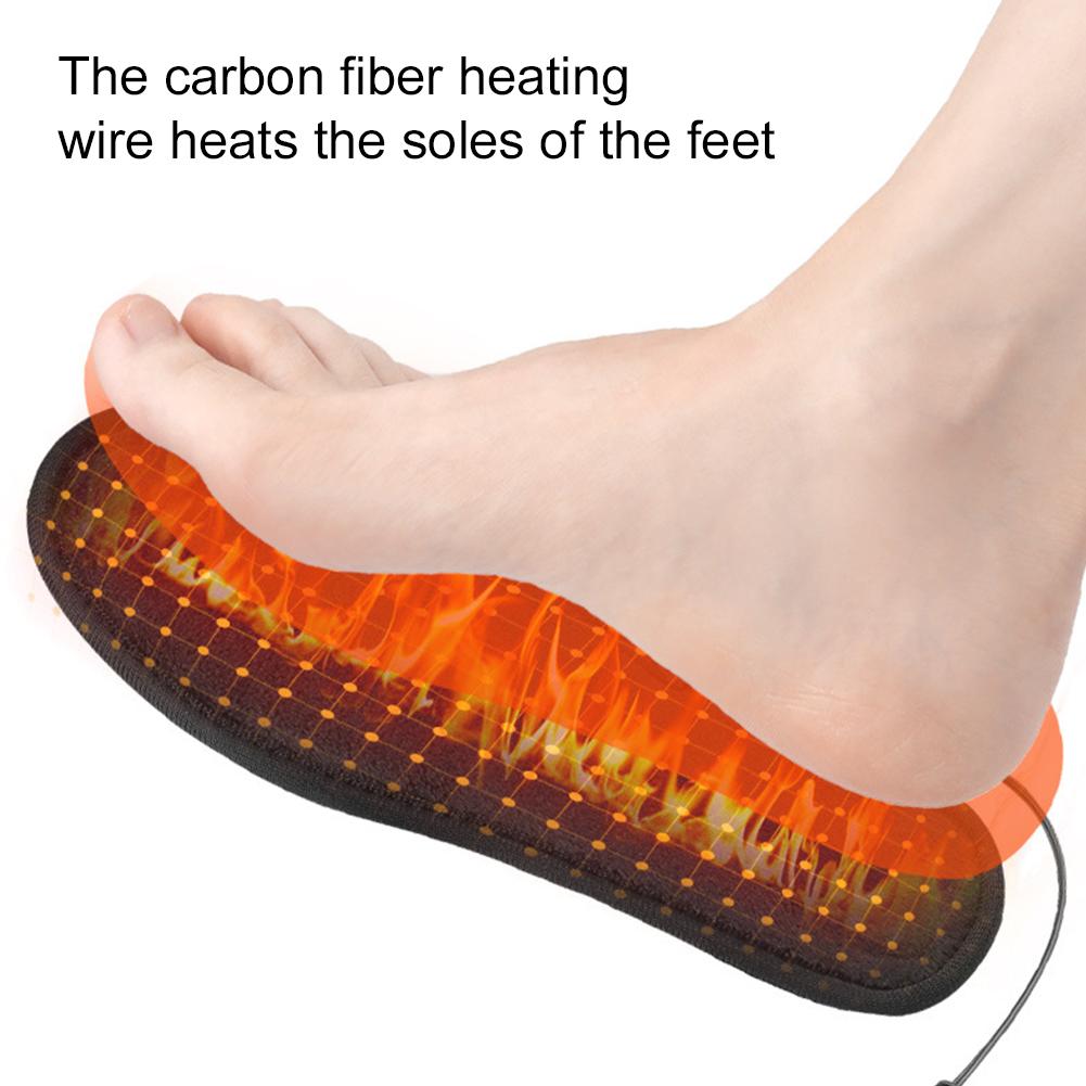 USB Heated Shoe Insoles Feet Warm Sock Pad Mat Foot Warmer Heating Shoe Pad USB Heating Feet Warmer for Women Men