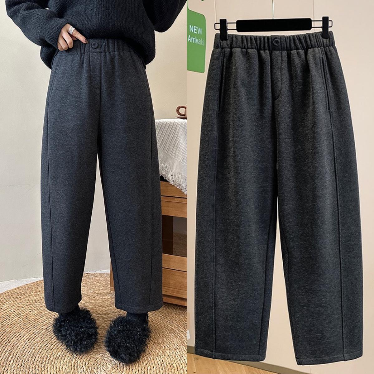 Women s Winter Wool-Blend Velvet Harem Pants - Versatile Nine-Point Grandma Style S