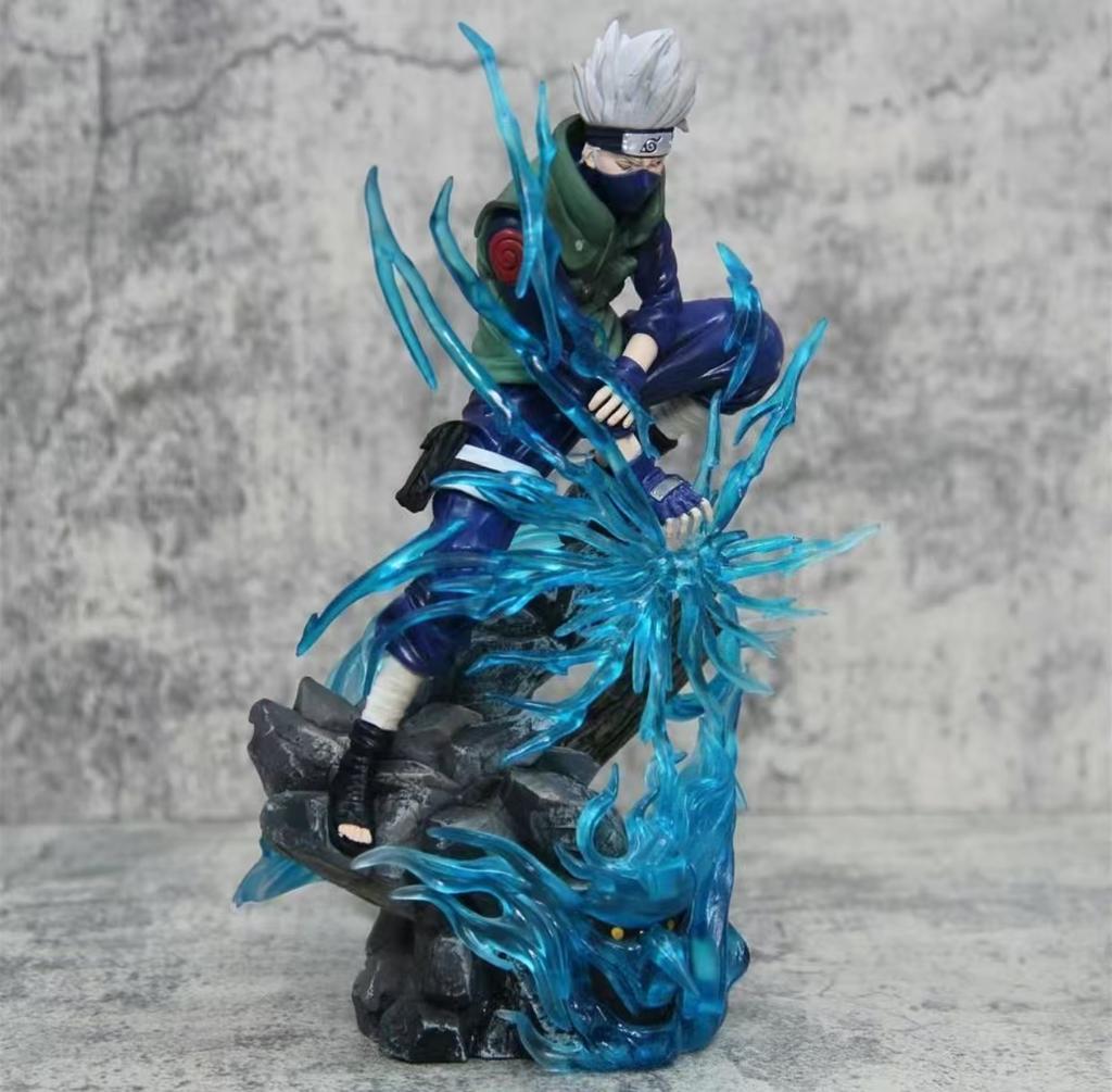 Naruto Anime Figure GK Hatake Kakashi Blue Special Effect Figuras Doll Model Pvc Statue Toys Birthday Gift
