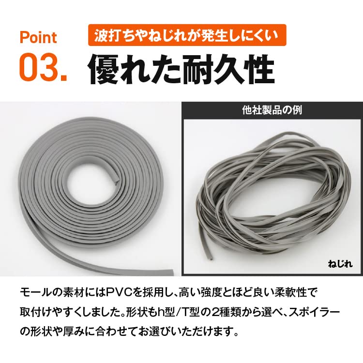 Aero Rubber Protector Molding for Concealing Gaps and Preventing Includes Tape G-FACTORY Molding, Scratches, Double-Sided (12m, T-Shaped, White)