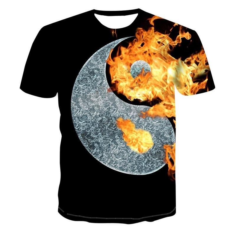 

Мужская футболка с 3D принтом Тай Чи Инь Ян, уличная мода, интересная винтажная летняя рубашка с круглым вырезом плюс 2023 6XL