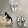 Women'S Shoes Spring Pointed Toe Thin Heel High Heel Elegant French Style Fashion Sexybeautiful Closed Toeback Strap