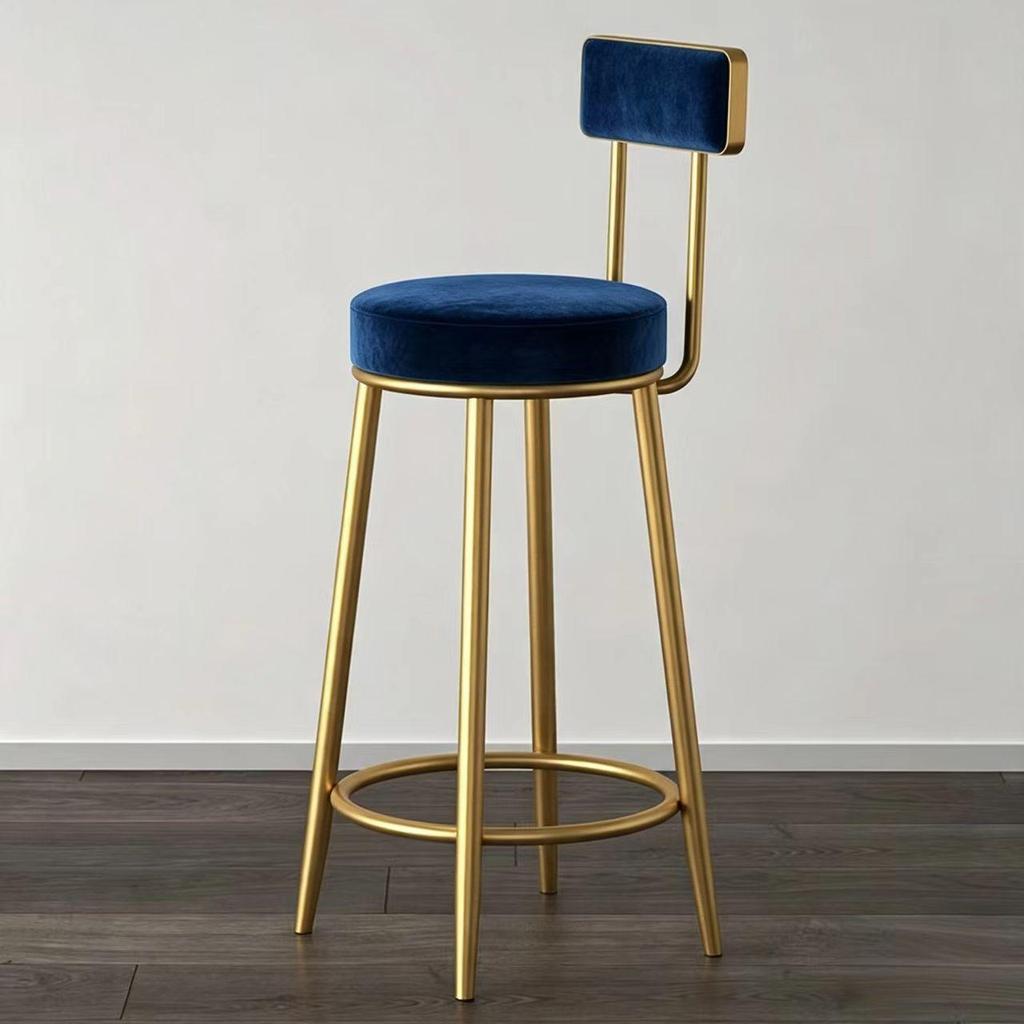 Nordic Wrought Iron Bar Stool with Backrest