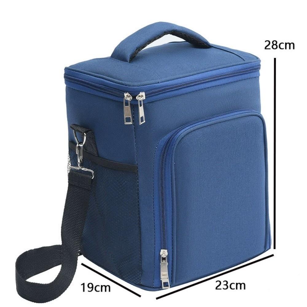 

New PEVA Insulated Lunch Bag Sling Design Leakproof Cooler Bag Large Capacity Multi-pocket Lunchbox Handbag for Travel Picnic синий
