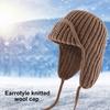 Unisex Winter Hat Knitted Thick Warm Windproof Solid Color Ear Protection Beanie Winter Outdoor Daily Bomber Cap Cycling Travel Headwear