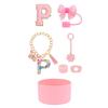 7pcs Cup Accessories Set for Stanley 30oz 40oz Tumbler Straw Cover Cap Boot Spill Proof Stopper Letter Keychain Charm Sticker