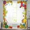Mexican Cartoon Candy Luxury Tulle Curtains Modern Living Room Kitchen Chiffon Curtain Bedroom Sheer Valance Curtain