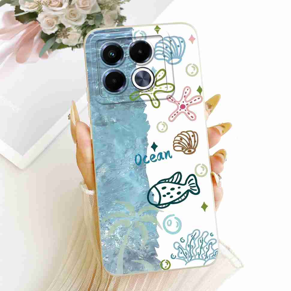For Infinix Note 40 5G Case X6852 Soft Slim Rabbit Sunflower Back Cover Fundas For Infinix Note40 Note 40 5G Shell Bumper