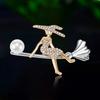 Trendy Rhinestone Magic Witch Brooches for Women Unisex Broom Girl Pins Event Party Decoration Clothes Accessories