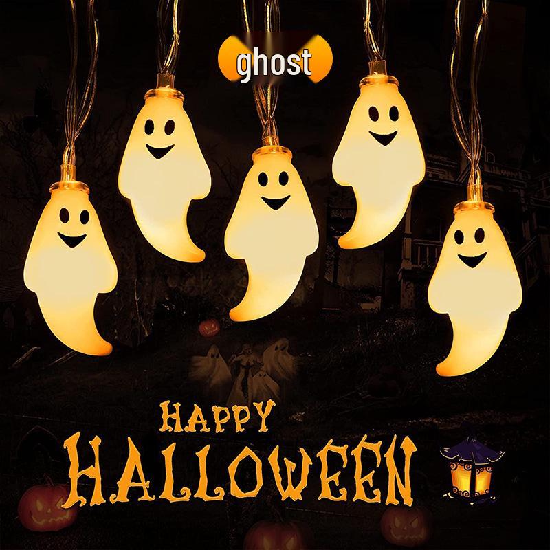 Halloween LED Fairy Lights: Pumpkin, Skeleton, Ghost & Hand Decorations for Indoor Ghost Festival Ambiance