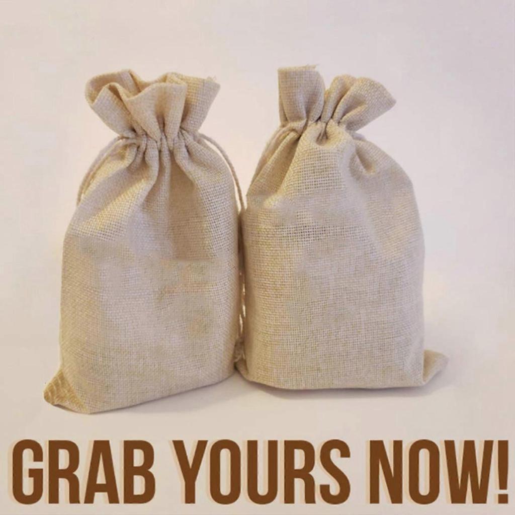 100Pcs 5.9 Inch X 8 Inch Natural Linen Burlap Bags with Jute Drawstring for Gift Bags Wedding Party Favors Jewelry Pouch