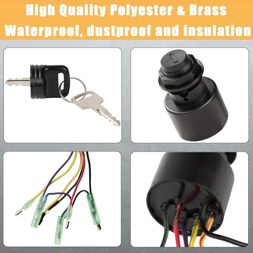 Boat Ignition Switch With Keys 87-17009A5 87-17009A2 For Mer-Cury Outboard Motors Control Box With 3 Position And 6 Wires Sierra Marine Ignition