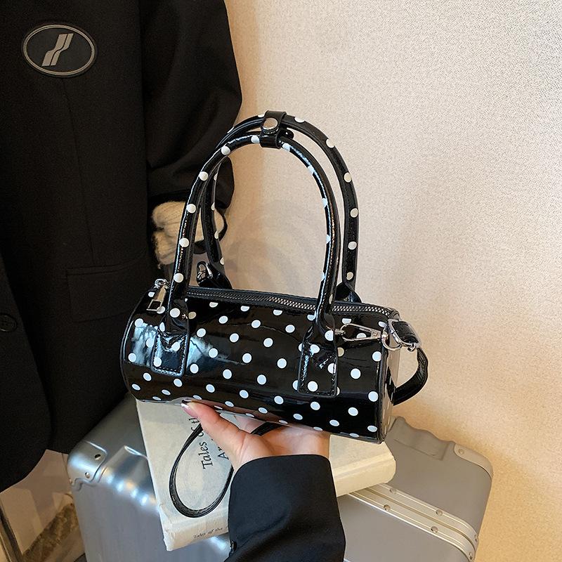 

Нишевая дизайнерская сумка женская новая летняя на плечо, сумка-мессенджер в горошек, портативная цилиндрическая сумка