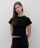 Ingi Active Slim Fit Logo Crop Tee Black