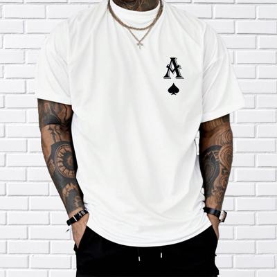 New Summer Men's Fashion T-shirt Personality Poker Aces Printed Men's T-shirt Top