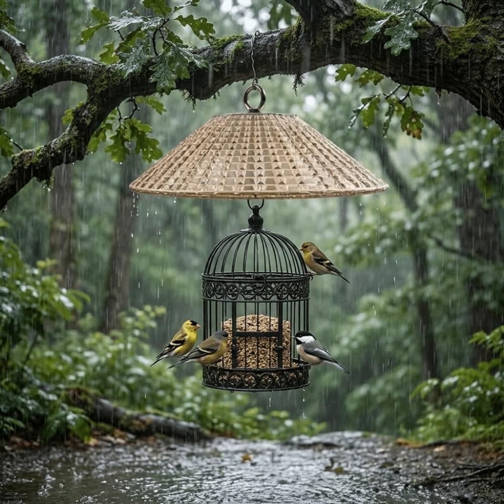 Plastic Hanging Bird Feeder Cover Heavy Duty Weatherproof Bird Feeder Protector Waterproof Large Bird Feeder Baffle Balcony