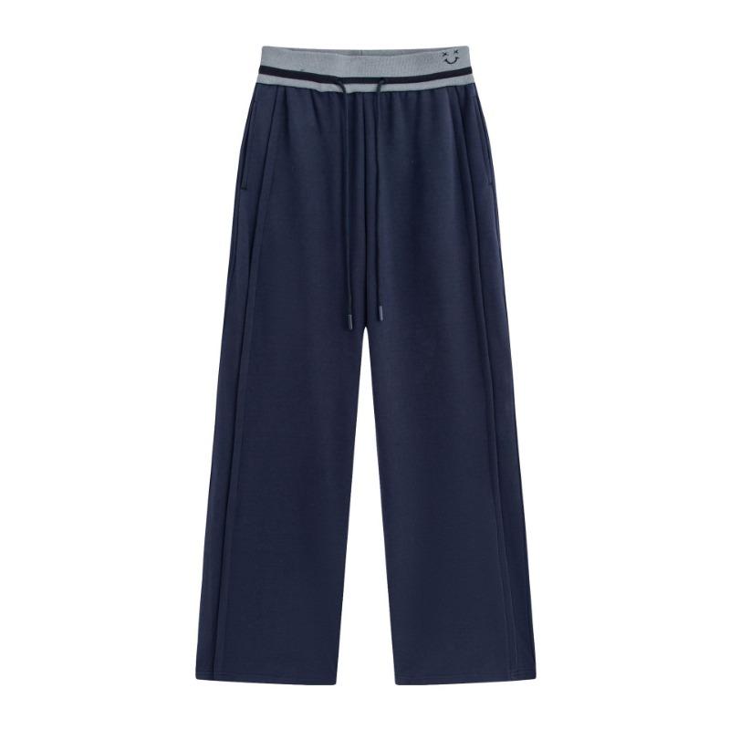 New gray casual pants women's autumn lazy drape high waist straight pants slim loose drawstring sweatpants